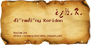 Örmény Koridon névjegykártya